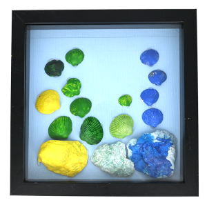 Snäckor i blått (25x25)