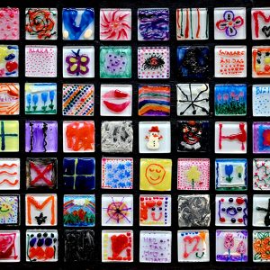 Kollage i glas (70x40)